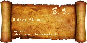 Babay Vilmos névjegykártya