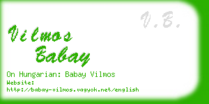 vilmos babay business card